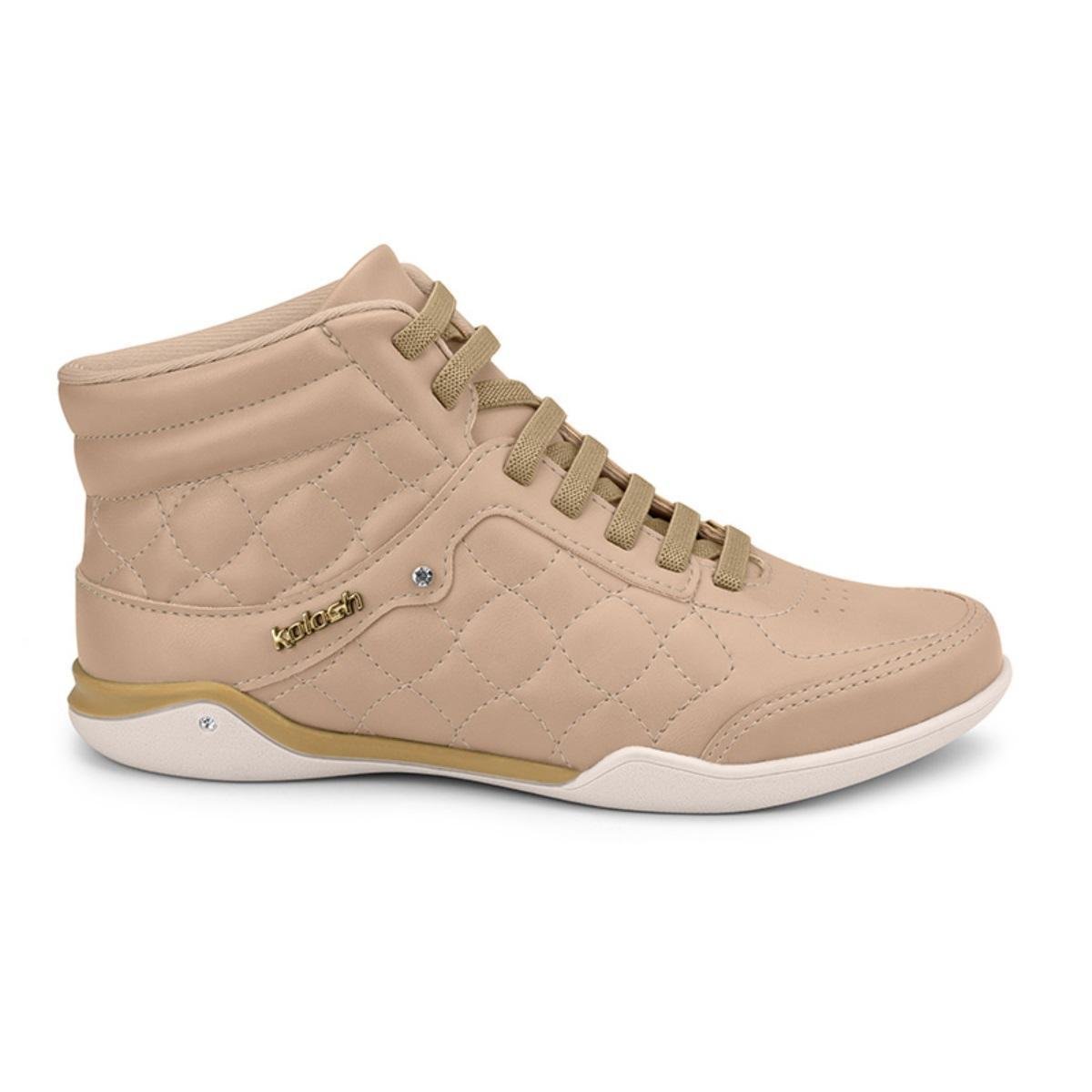 Tênis Kolosh Cano Médio Matelassê Feminino - Nude Menor preço em Tênis Kolosh Cano Médio Matelassê Feminino - Nude