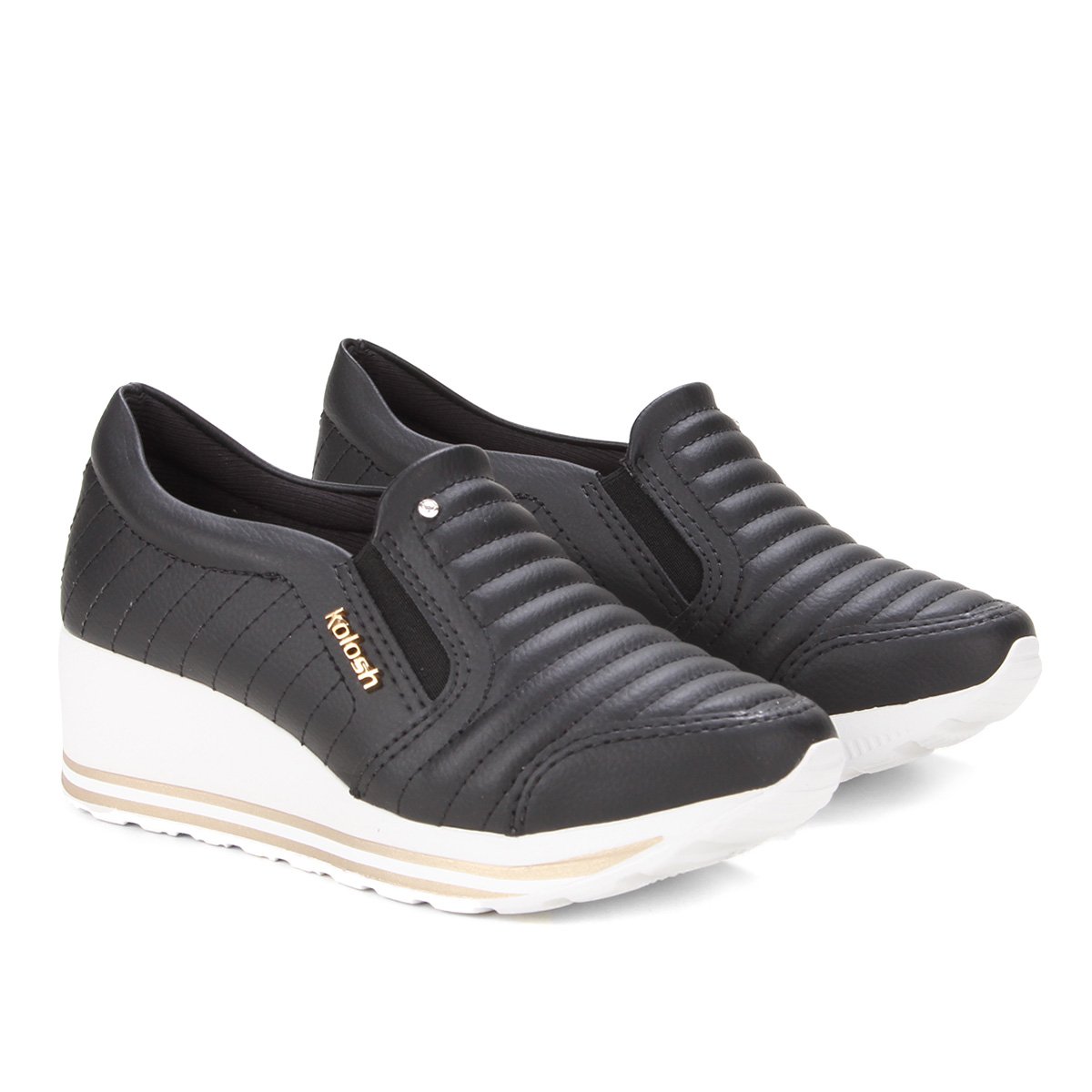 Tênis Kolosh Plataforma Feminino - Preto Menor preço em Tênis Kolosh Plataforma Feminino - Preto
