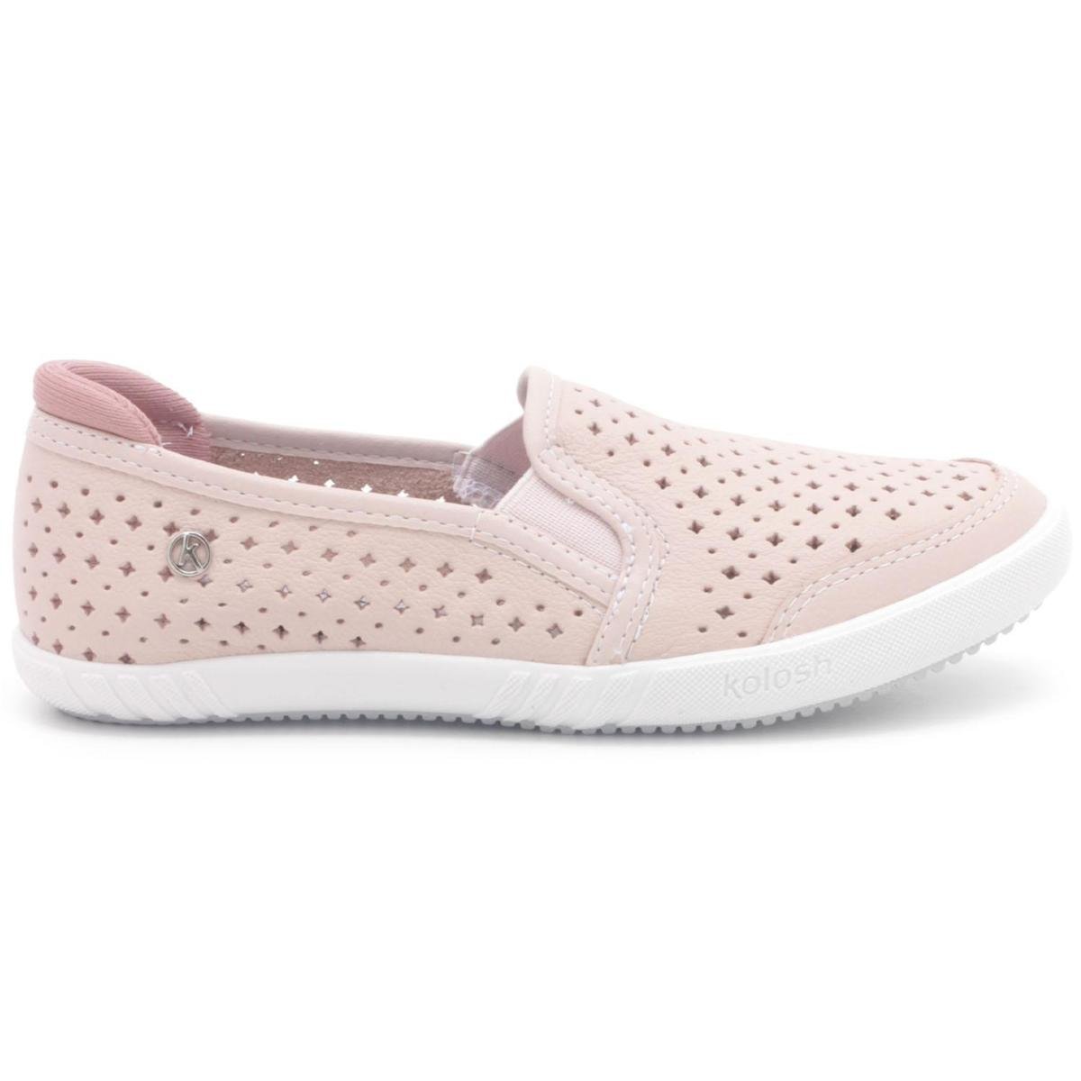 Tênis Kolosh Slip On Couro Laser Feminino C0101B - Rosa Claro Menor preço em Tênis Kolosh Slip On Couro Laser Feminino C0101B - Rosa Claro