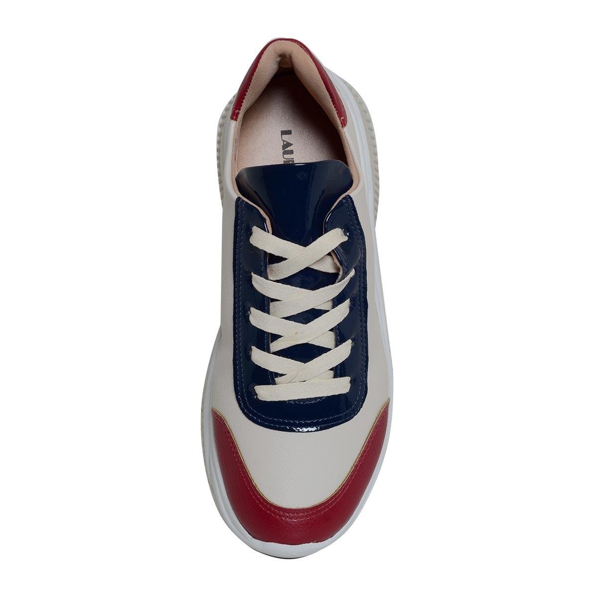 Tênis Laura Prado Chunky Sneaker Feminino - Vermelho+Off White | Zattini