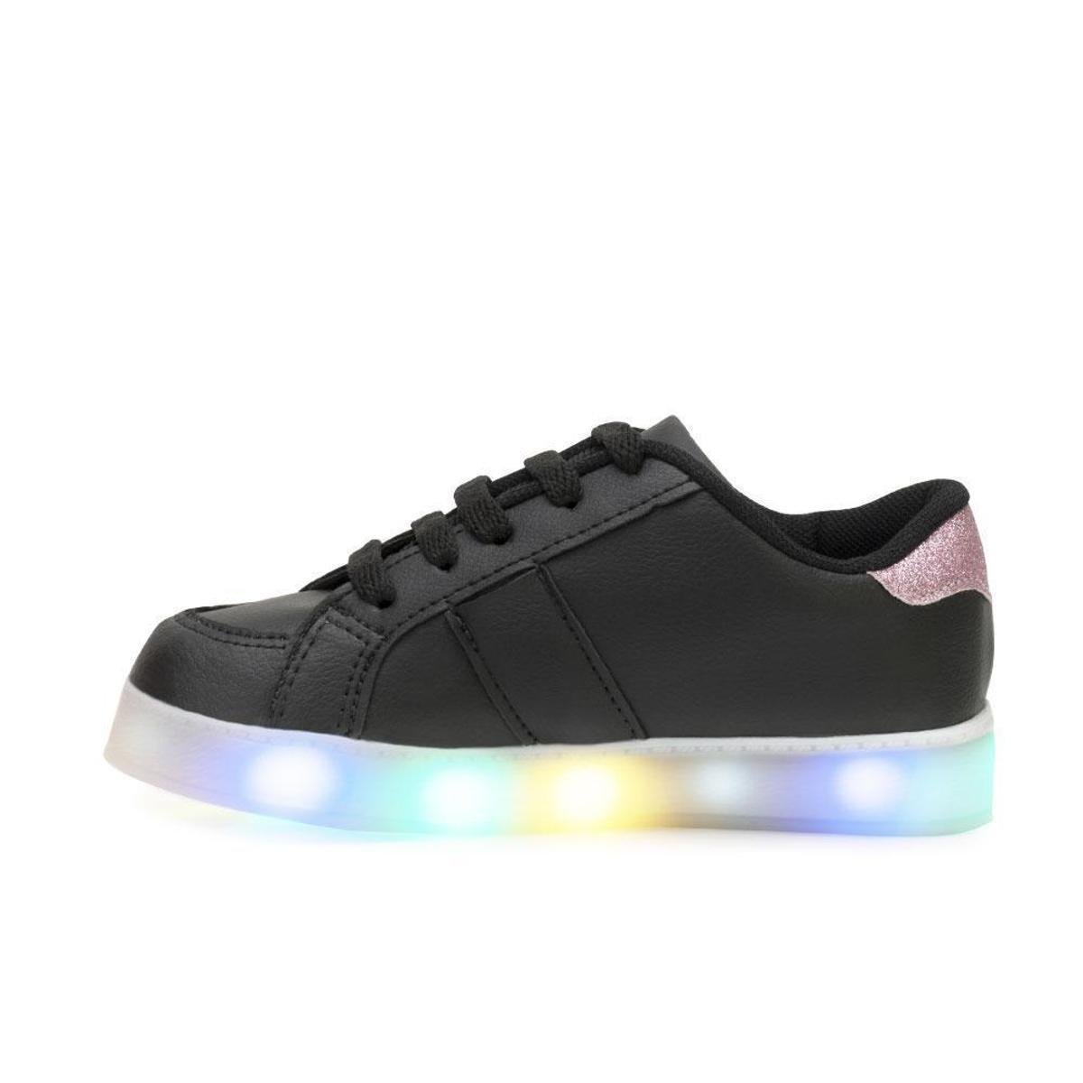 tênis de led preto feminino