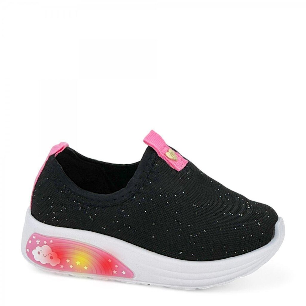 Tênis Led Casual Calce Fácil Molekinha Baby Menina