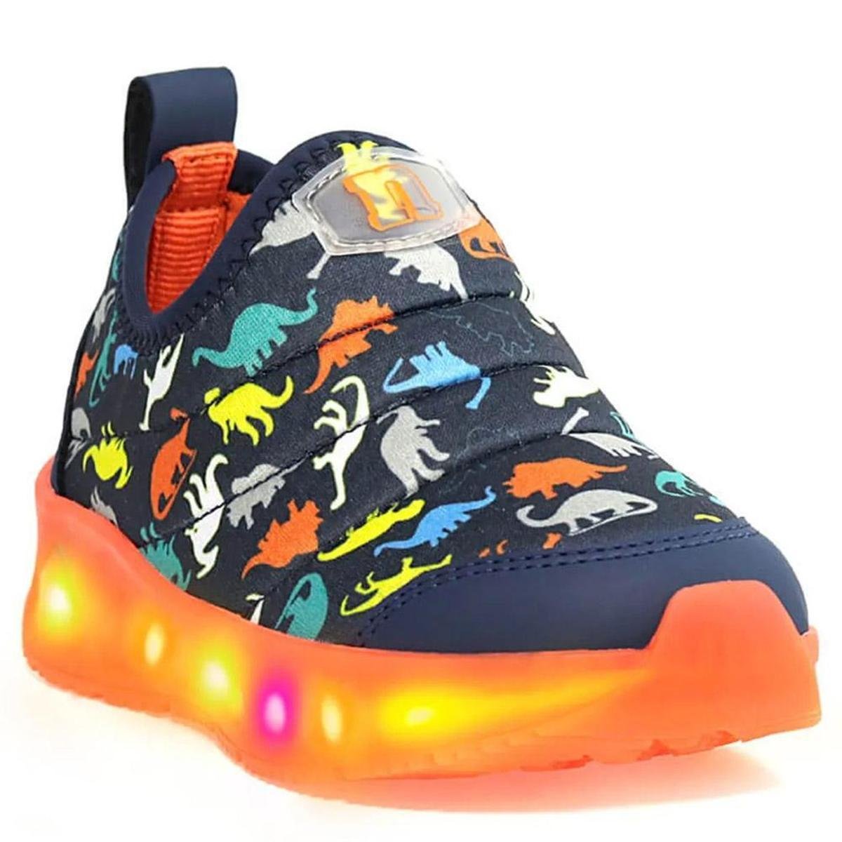 Tênis Led Infantil Novope 300n250 Menino - Laranja Menor preço em Tênis Led Infantil Novope 300n250 Menino - Laranja