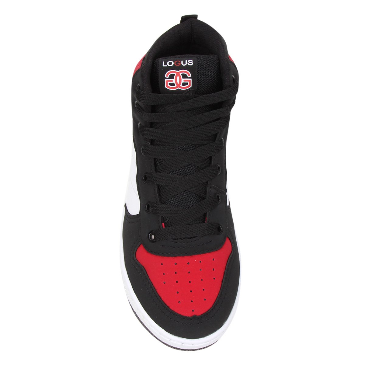 Tênis Logus Jordan Cano Alto Masculino - Branco+Vermelho | Zattini