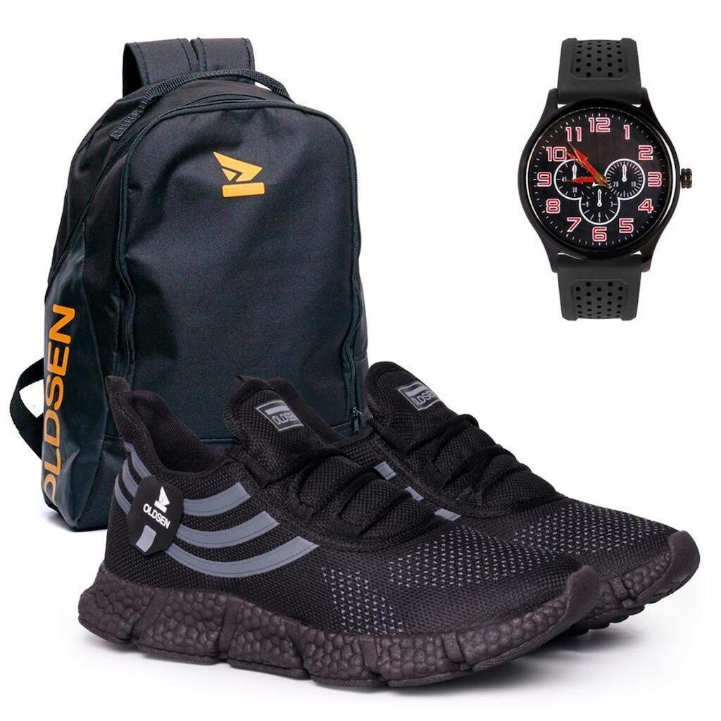 Tênis Masculino Academia Caminhada Treino mochila relogio