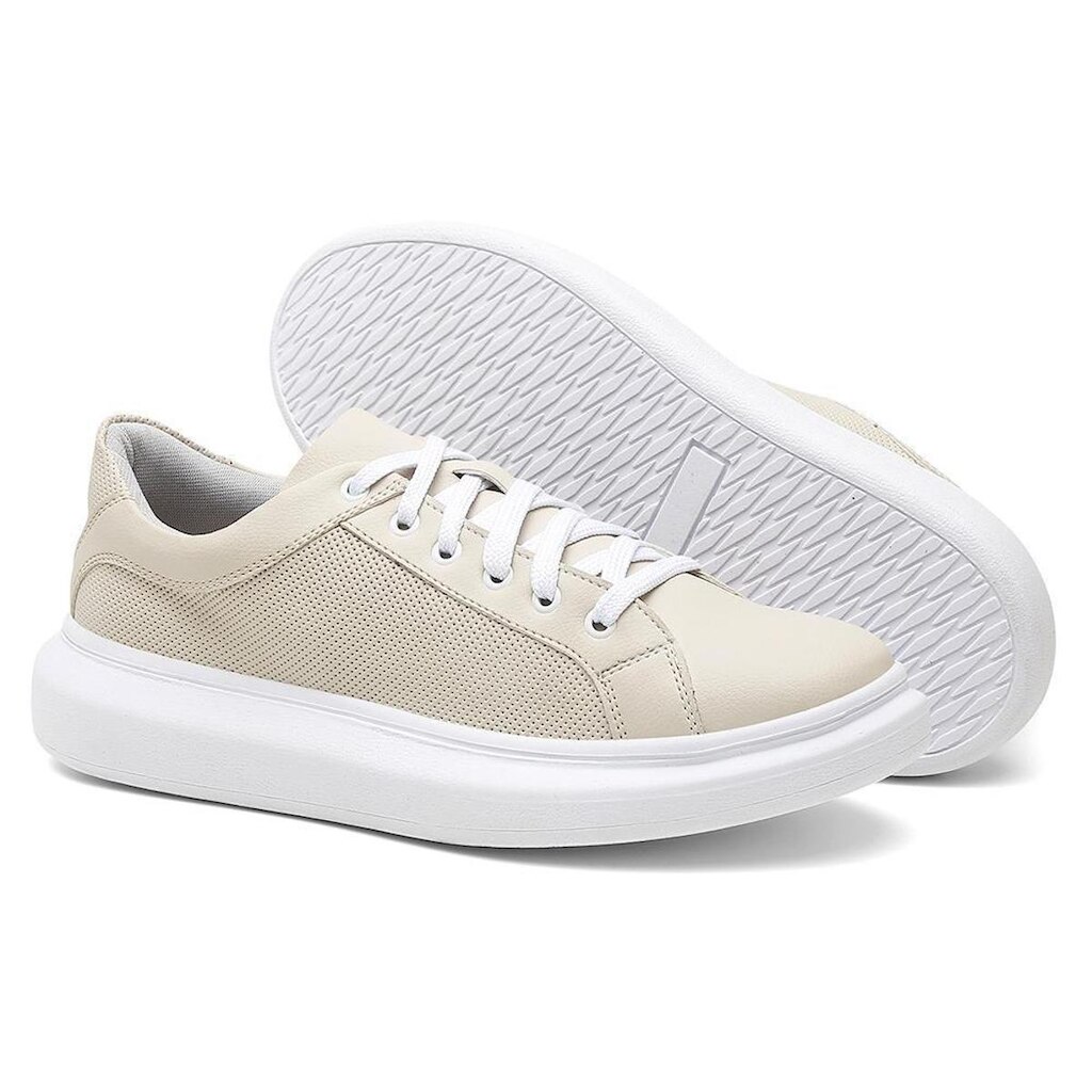 Tênis Masculino Cadarço Flat Dia a Dia Conforto Casual
