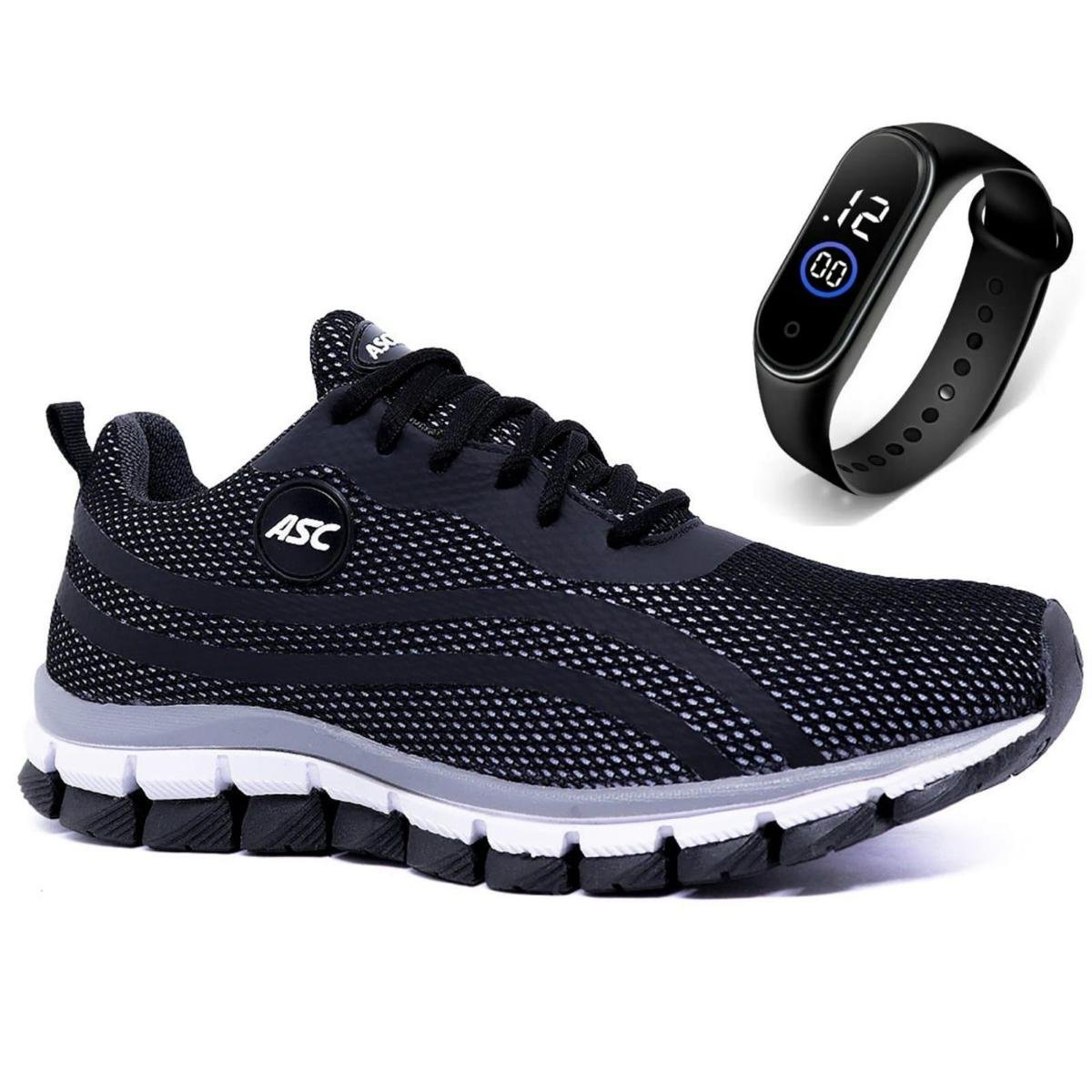 Tenis Masculino Caminhada leve Academia Tamanho Especial 45 ao 48 + Relógio Menor preço em Tenis Masculino Caminhada leve Academia Tamanho Especial 45 ao 48 + Relógio