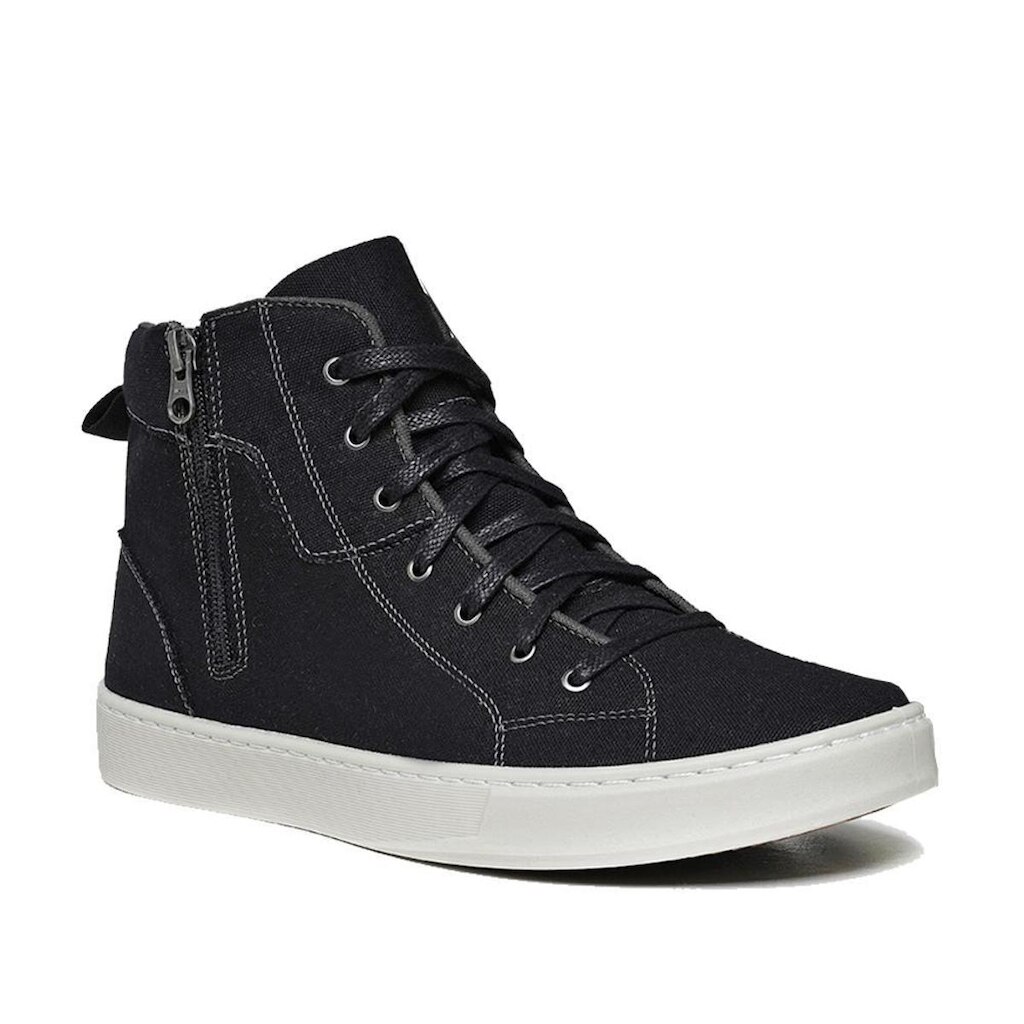 Tênis Masculino Cano Alto Casual Confortável com Zíper Lateral e Cadarço Preto