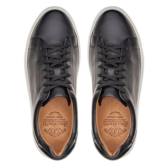 Tênis Masculino Casual Couro Cadarço Conforto Moderno