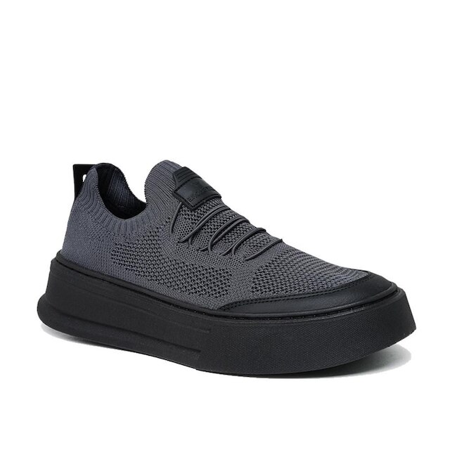 Tênis Masculino Casual Knit Material de Alta Qualidade Confortável Grafite