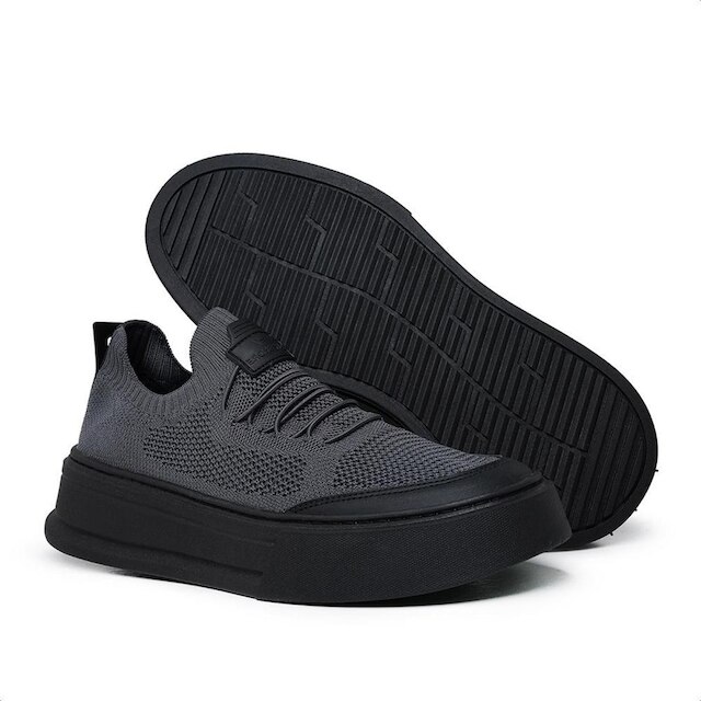 Tênis Masculino Casual Knit Material de Alta Qualidade Confortável Grafite