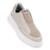 Tênis Masculino Casual Slip On Mule Street Urbano Sola Alta Robusto Grande Couro Sintético Premium - Off White