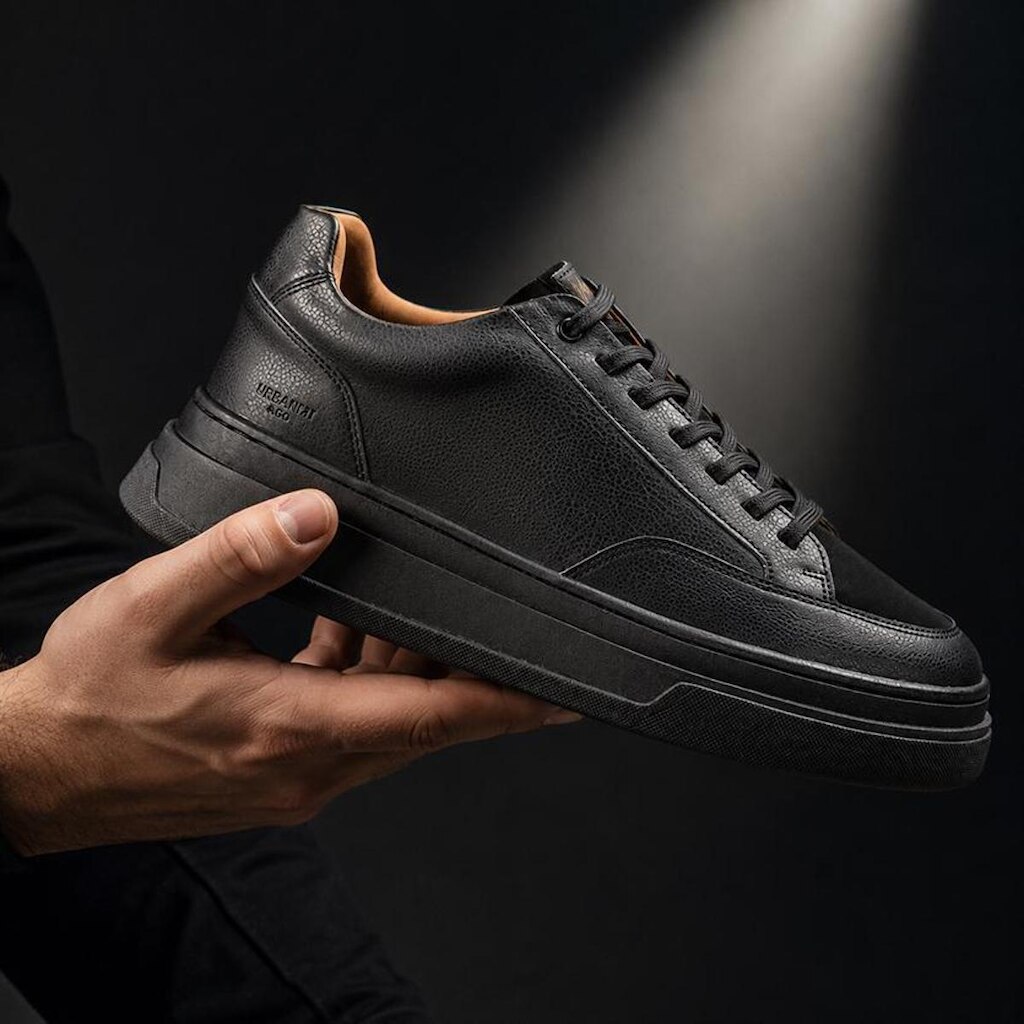 Tênis Masculino Casual Sola Alta New York Preto All Black Street Salto Robusto Street Urbano