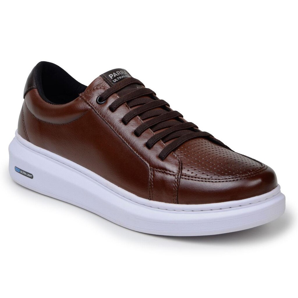 Tênis Masculino Casual Solado Alto Couro Legitimo