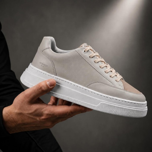 Tênis Masculino Casual Street Off White Skatista Sola Alta Robusto Grande Couro Sintético Premium