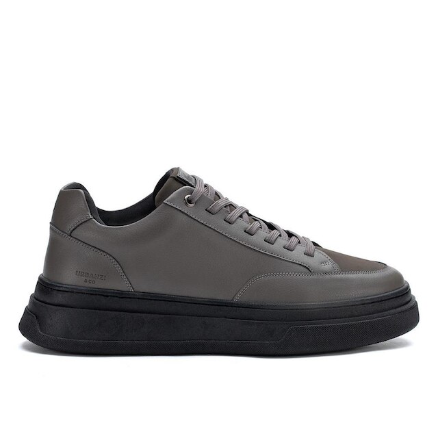 Tênis Masculino Casual Street Sneaker Urbano Sola Alta Robusto Grande Cinza Couro Sintético Premium