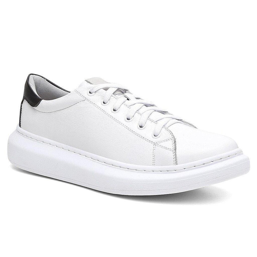 Tenis Masculino Centuria Sola Alta Couro Branco/preto