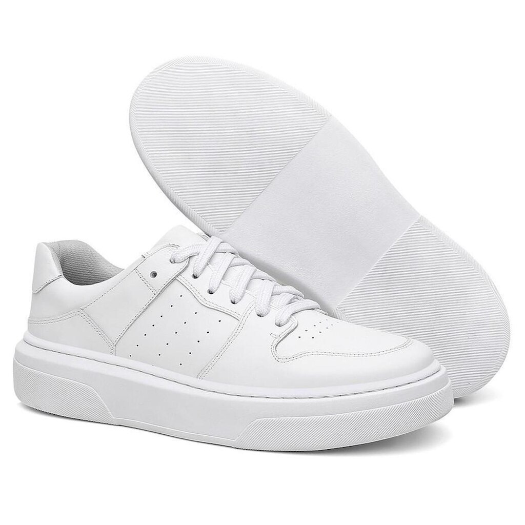 Tênis Masculino Couro Casual Conforto Leve
