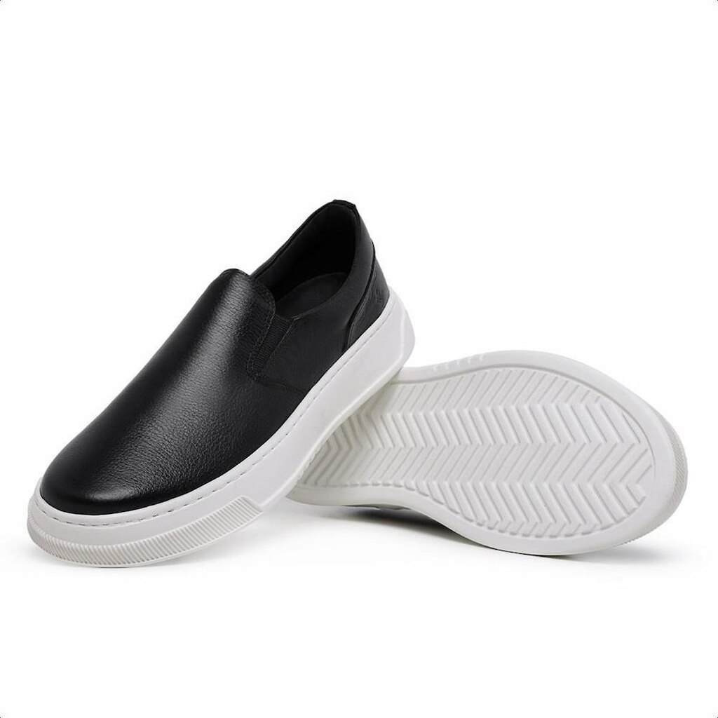 Tênis Masculino Couro Casual Dia a Dia Confortável Leve