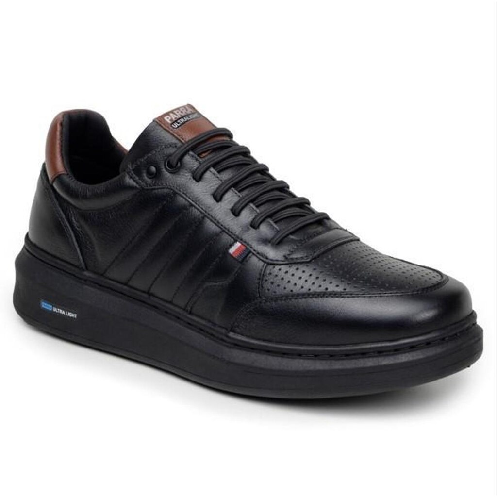 Tênis Masculino Couro Legitimo Casual Detalhado