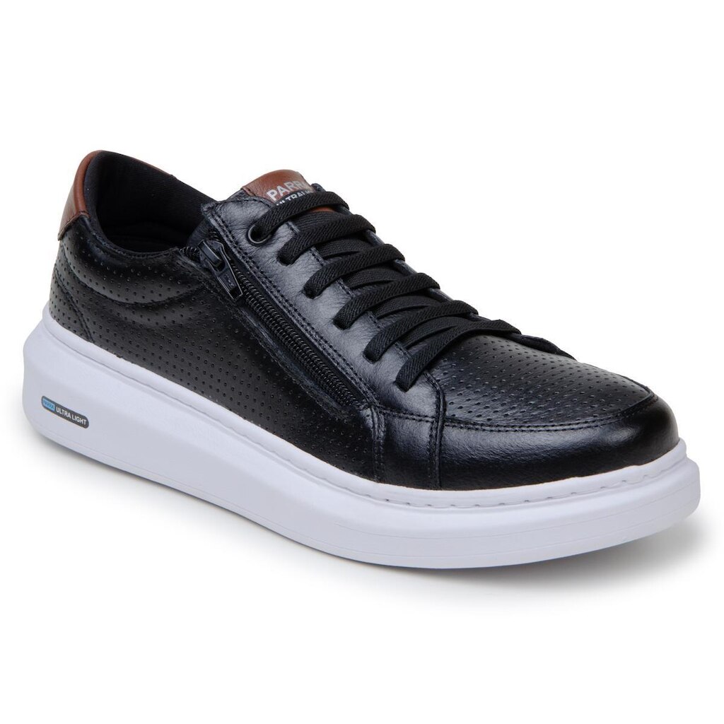 Tênis Masculino Couro Moderno Casual Detalhado