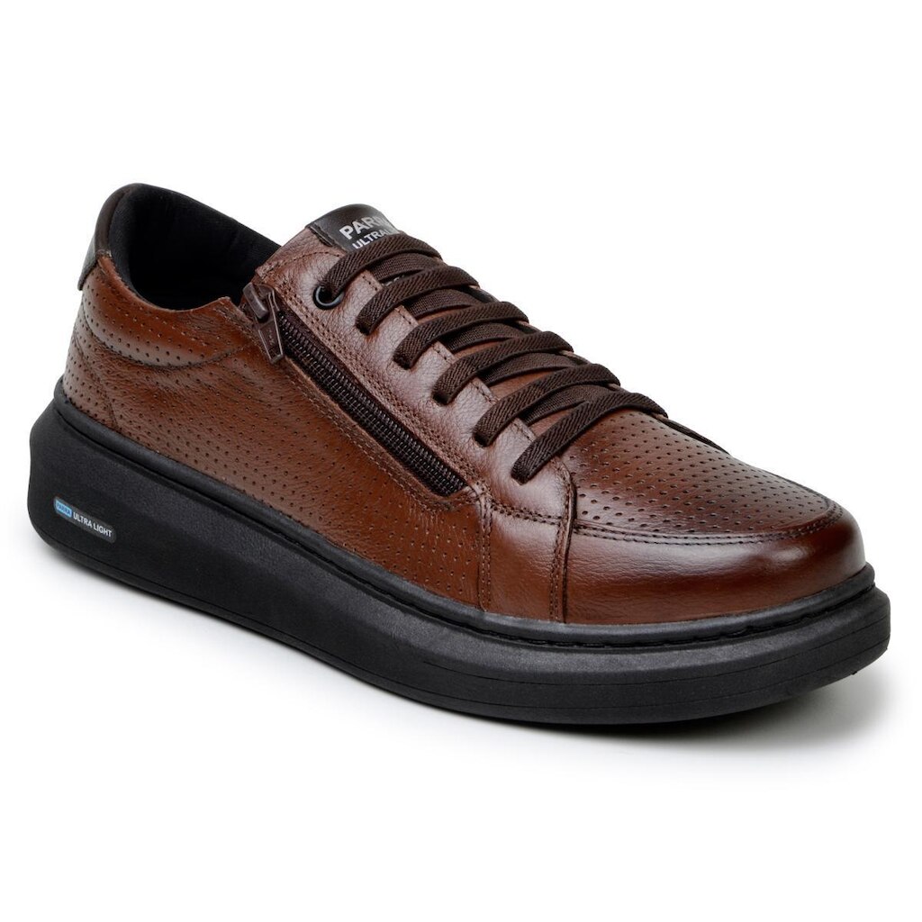 Tênis Masculino Couro Moderno Casual Detalhado
