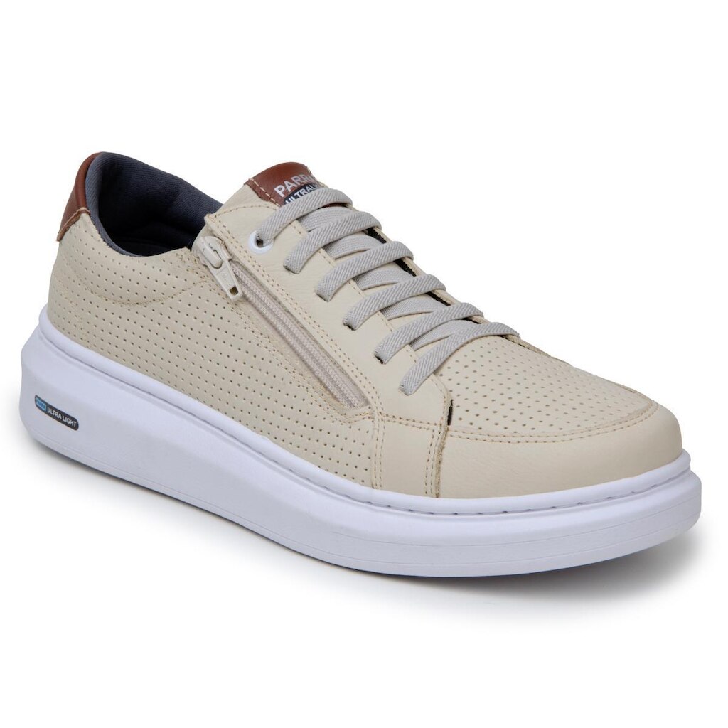 Tênis Masculino Couro Moderno Casual Detalhado
