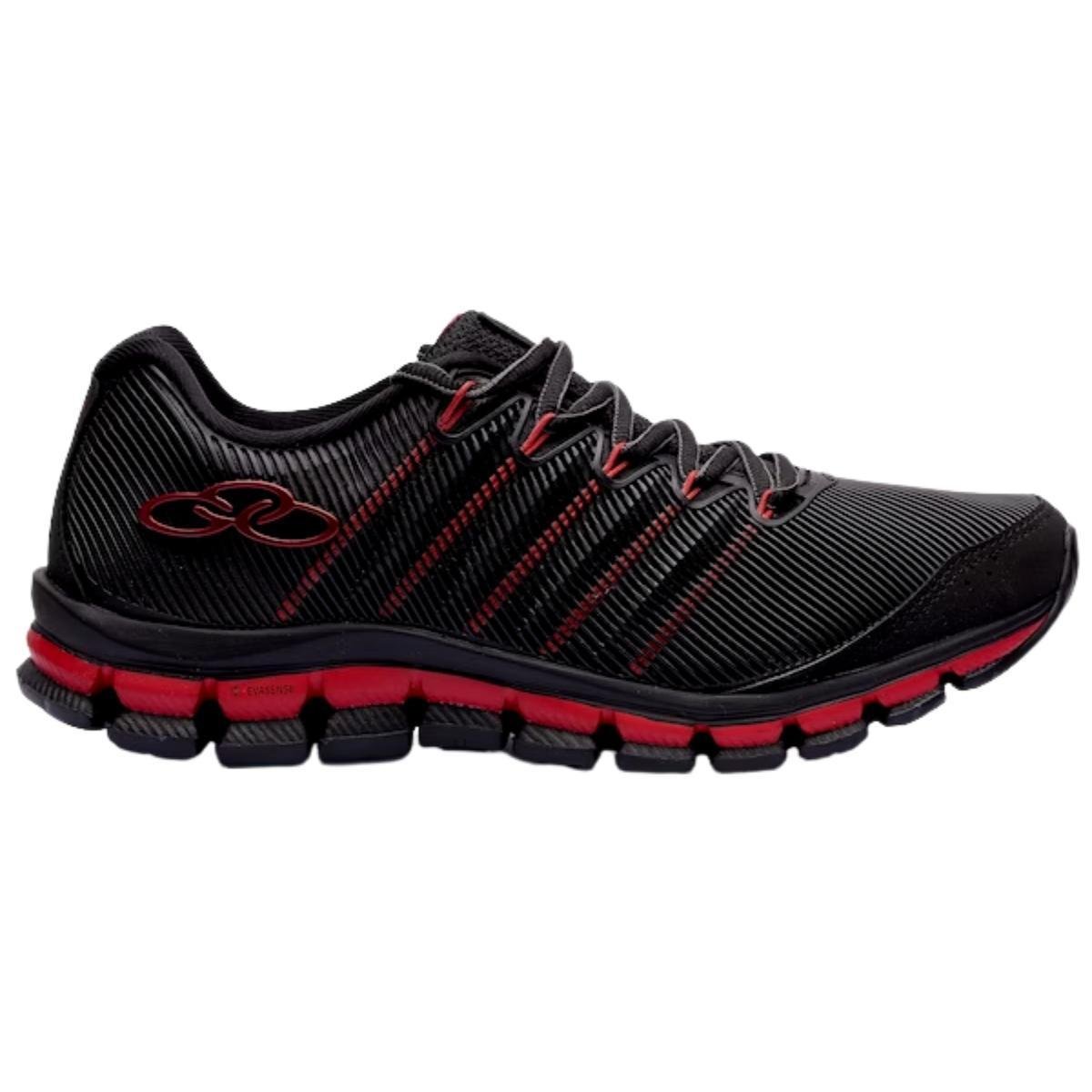 Tênis Masculino Esportivo Olympikus Dynamic 343 - Preto+Vermelho Menor preço em Tênis Masculino Esportivo Olympikus Dynamic 343 - Preto+Vermelho