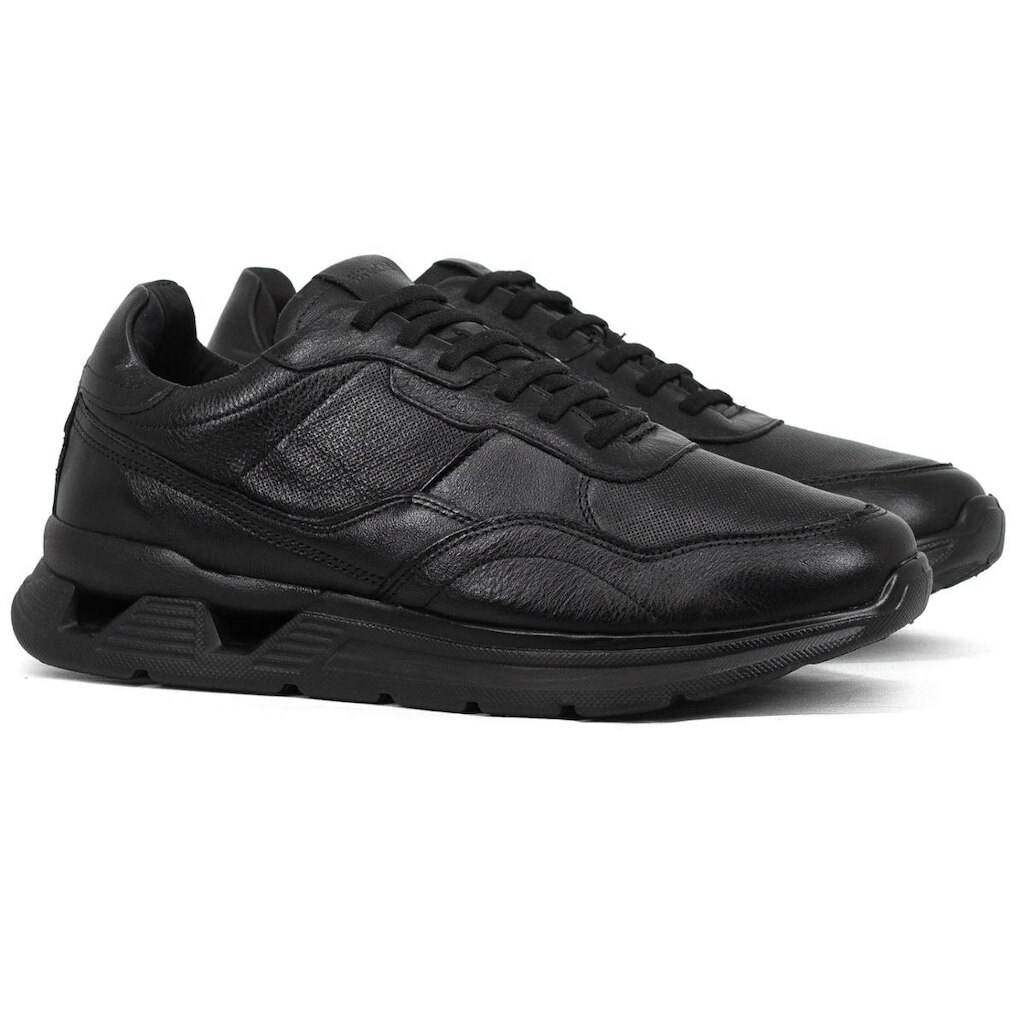 Tênis Masculino Ferracini Speed Couro Legítimo Sneaker Cadarço Calce Fácil Leve