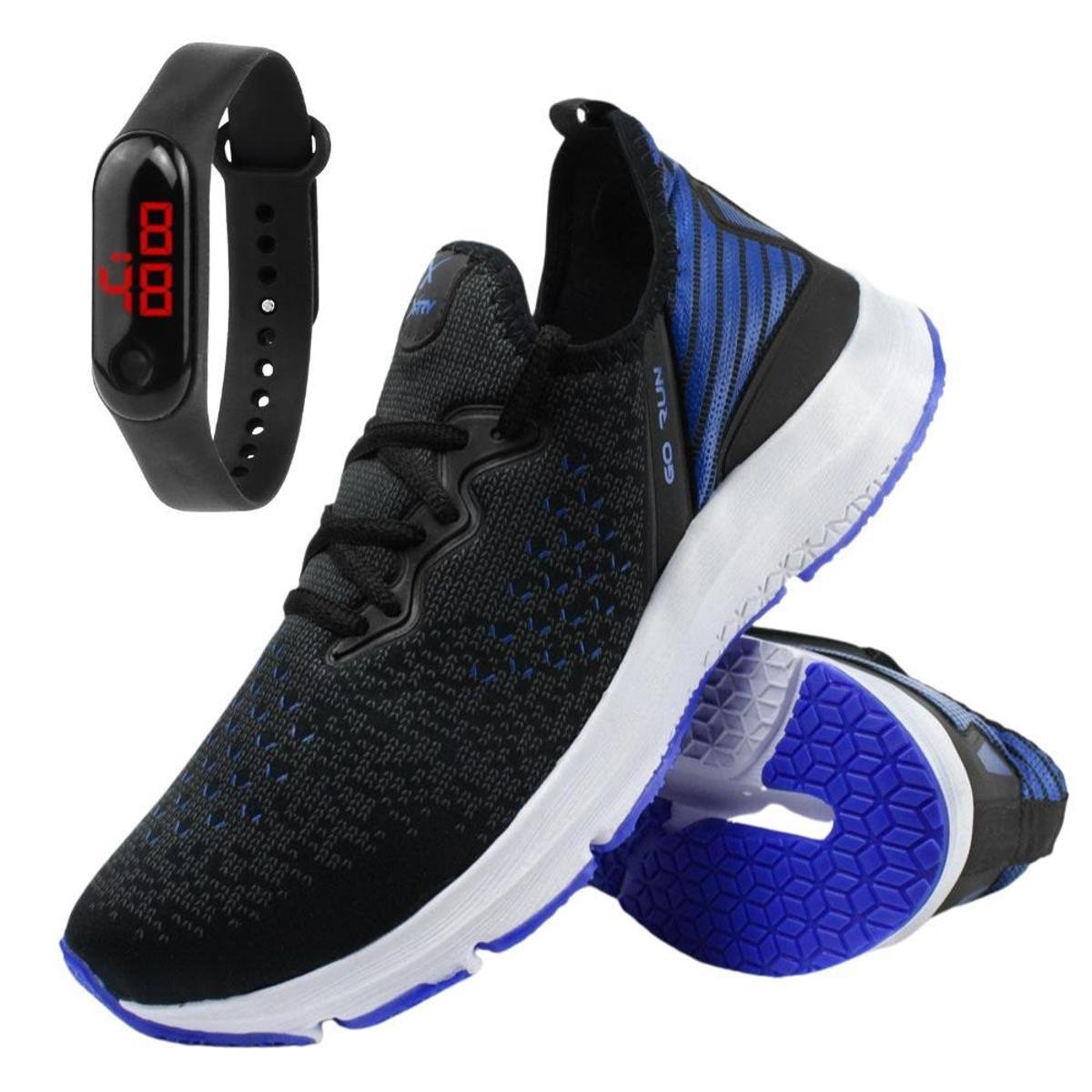 TENIS MASCULINO FITNESS CAMINHADA TREINO COM RELOGIO DIGITAL Menor preço em TENIS MASCULINO FITNESS CAMINHADA TREINO COM RELOGIO DIGITAL
