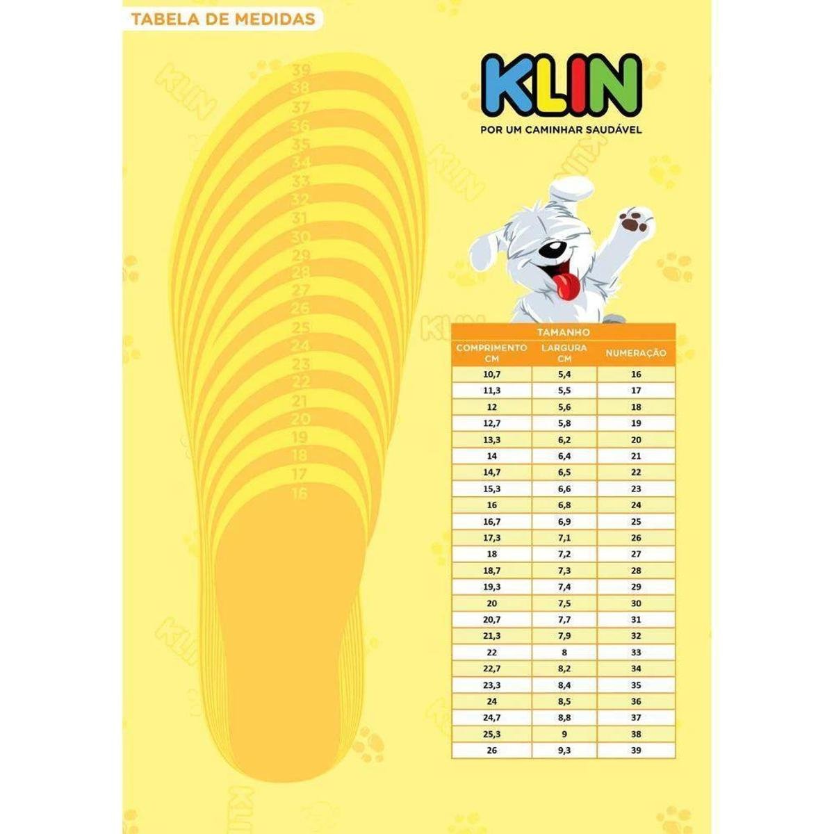 Tamanho Sapato Infantil Tabela De Tamanho Klin Tênis Masculino