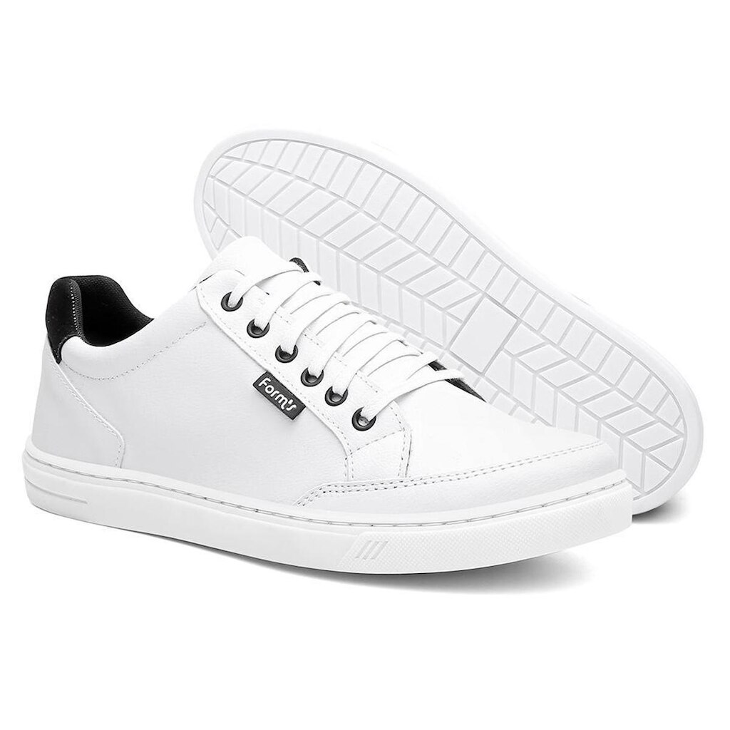 Tênis Masculino Polo Plus Casual em Couro Sintético Sola Alta Resistente Moderno