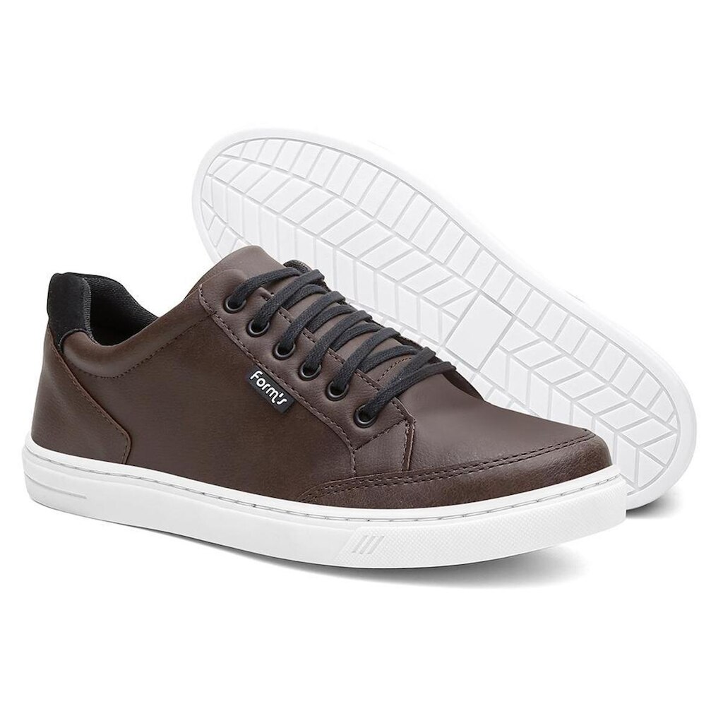 Tênis Masculino Polo Plus Casual em Couro Sintético Sola Alta Resistente Moderno