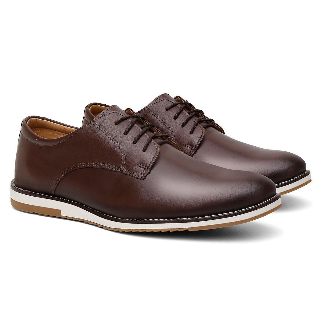 Tênis Masculino Sapatênis Casual Couro Premium OX020
