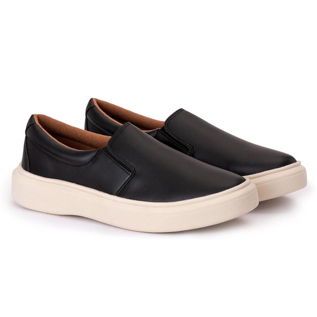Tênis Masculino Slip On Casual Confortável Sem Cadarço Calce Fácil Elastico