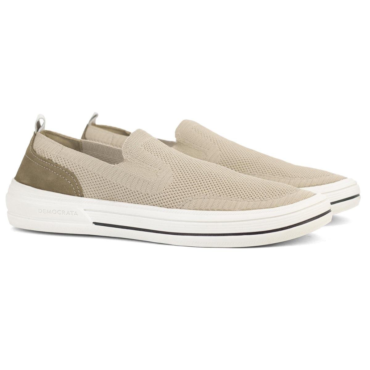 Tênis Masculino Slip On Democrata Casual Denim Clay Knit Confortável Elástico 290303 Menor preço em Tênis Masculino Slip On Democrata Casual Denim Clay Knit Confortável Elástico 290303