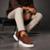 Tênis Masculino Sportstyle Homem Casual Slip On Calça Fácil Elástico Sola Alta Grande Conforto - Café