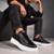 Tênis Masculino Sportstyle Homem Casual Slip On Calça Fácil Elástico Sola Alta Grande Conforto - Preto