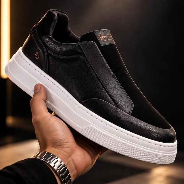 Tênis Masculino Sportstyle Homem Casual Slip On Calça Fácil Elástico Sola Alta Grande Conforto