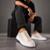 Tênis Masculino Sportstyle Homem Casual Slip On Calça Fácil Elástico Sola Alta Grande Conforto - Off White+Amarelo