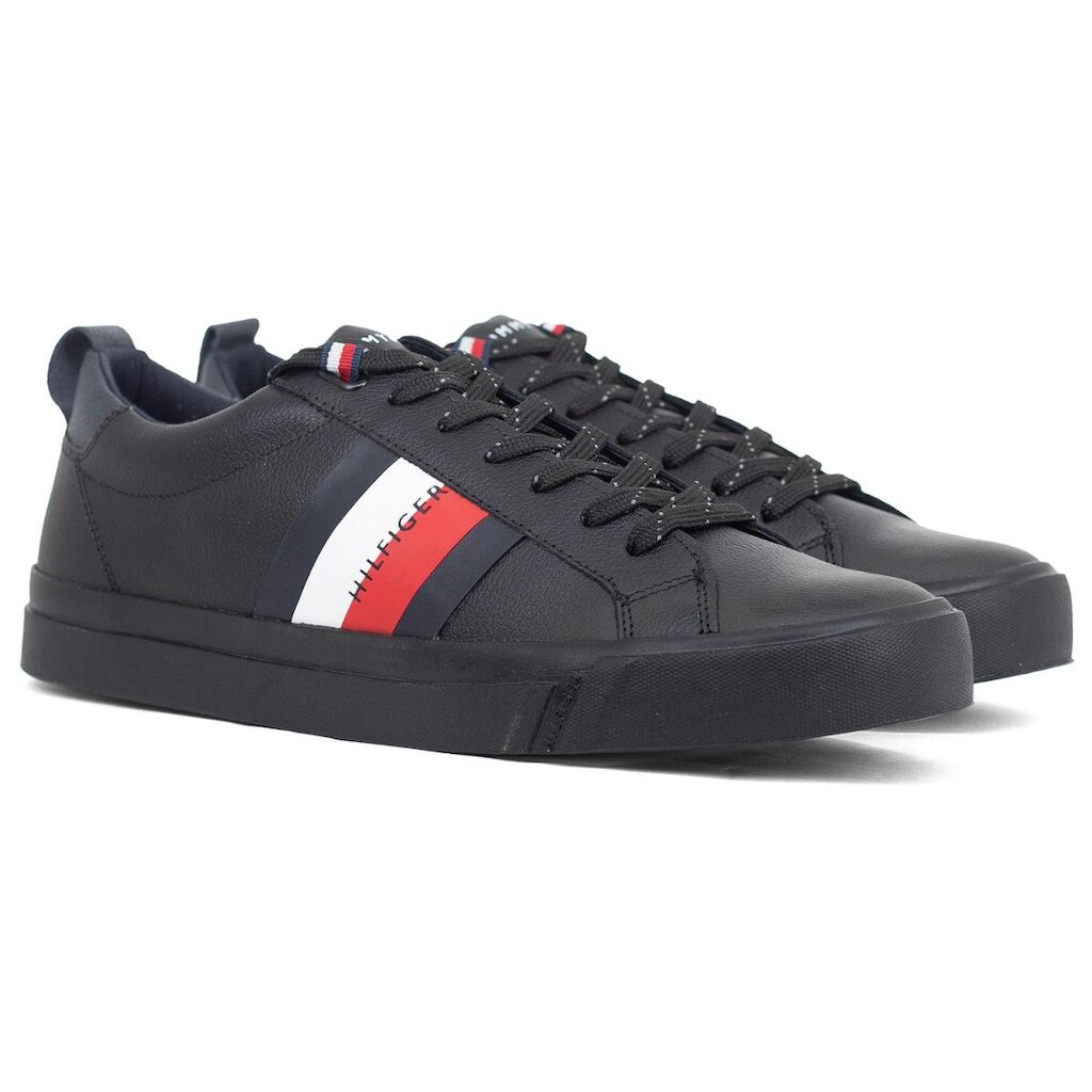 Tênis Masculino Tommy Hilfiger Casual Dino 9A Bandeira Couro Clássico Original 02576