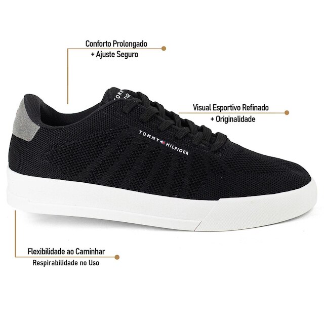 Tênis Masculino Tommy Hilfiger Court Knit Casual Elástico Flexível Original