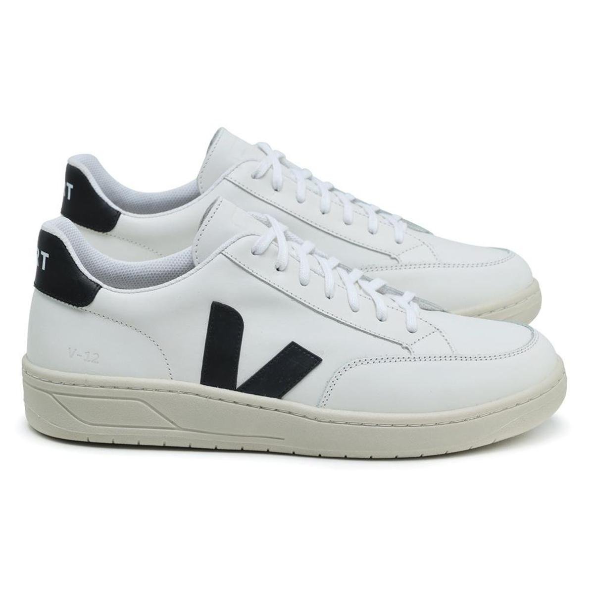 Tenis Masculino V-12 Couro Black White Casual De Reveillon Menor preço em Tenis Masculino V-12 Couro Black White Casual De Reveillon