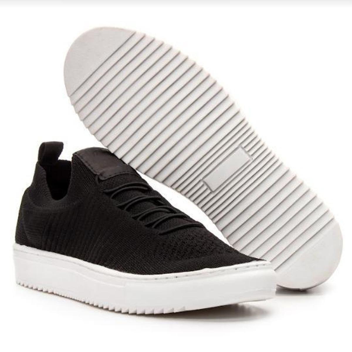 Tenis Meia Knit Masculino - Preto Menor preço em Tenis Meia Knit Masculino - Preto