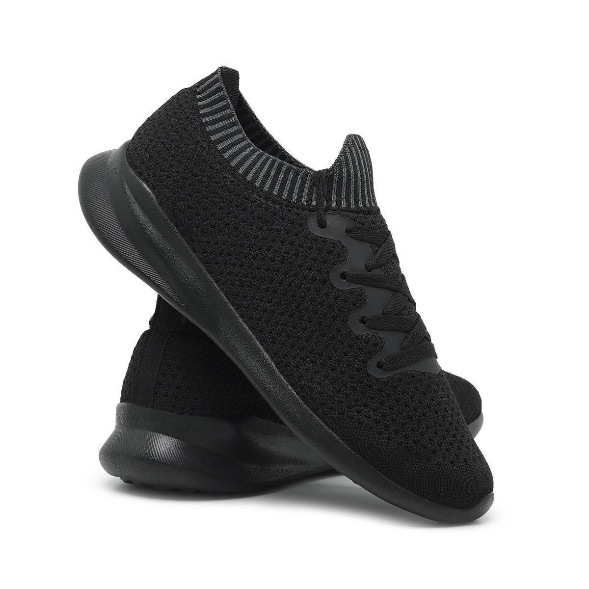 Tênis Meia Tricô Caminhada Fitness Confortavel Macio - Preto Menor preço em Tênis Meia Tricô Caminhada Fitness Confortavel Macio - Preto