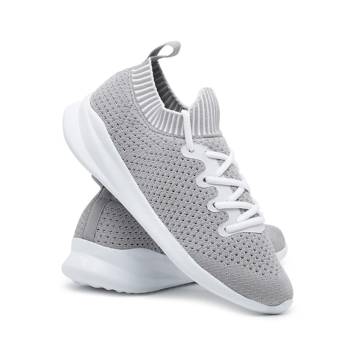 Tênis Meia Tricô Caminhada Fitness Confortavel Macio - Cinza Menor preço em Tênis Meia Tricô Caminhada Fitness Confortavel Macio - Cinza