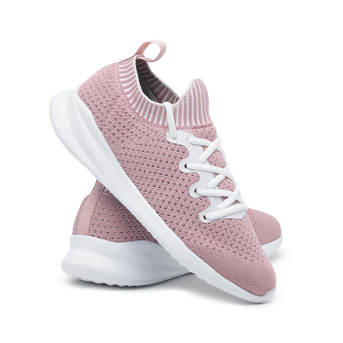 Tênis Meia Tricô Caminhada Fitness Confortavel Macio - Rosa Menor preço em Tênis Meia Tricô Caminhada Fitness Confortavel Macio - Rosa