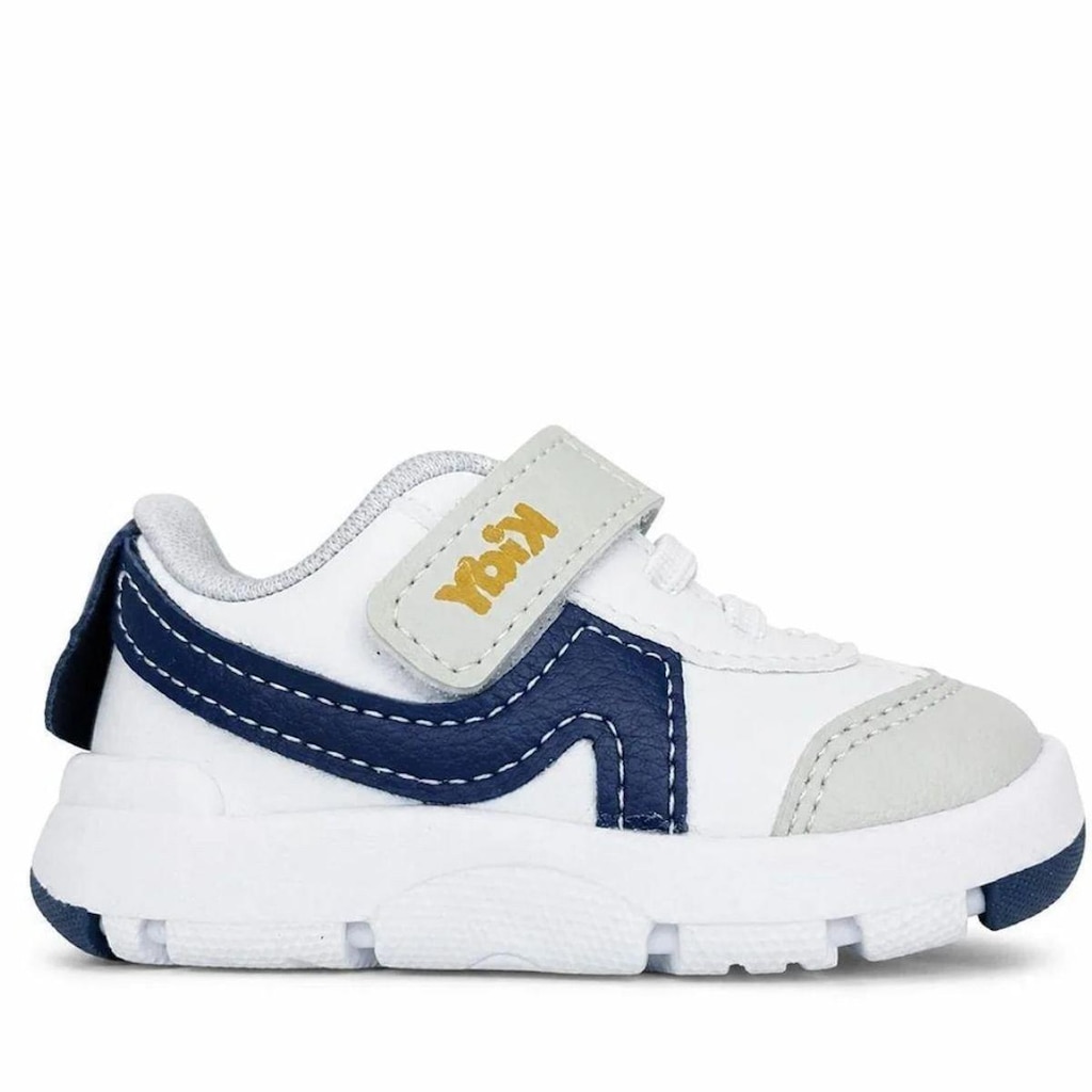 Tênis Menino Kidy Equilíbrio Velcro - Branco/Cinza