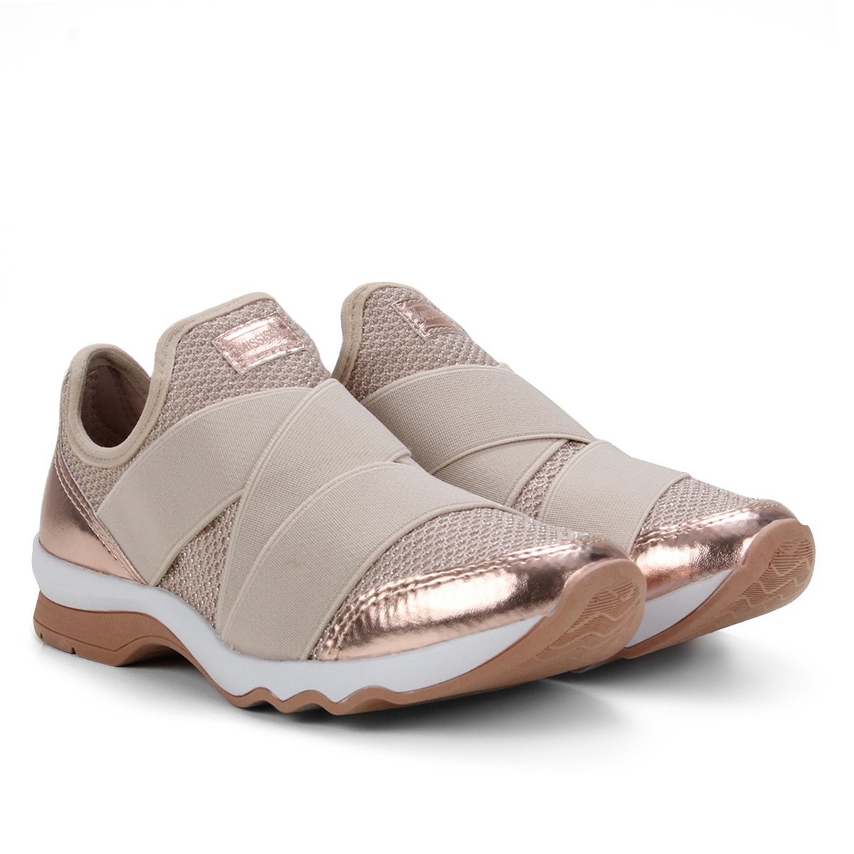 Tênis Mississipi Jogging Elástico Feminino - Bege Menor preço em Tênis Mississipi Jogging Elástico Feminino - Bege