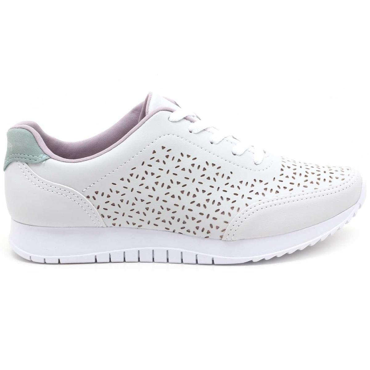 Tênis Mississipi Jogging Perfuros Casual Feminino Q6231 - Branco Menor preço em Tênis Mississipi Jogging Perfuros Casual Feminino Q6231 - Branco